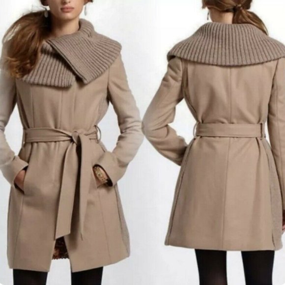 Anthropologie Jackets & Blazers - Anthropologie Elevenses Judith Wool Blend Belted Coat Sz 8